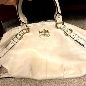 Cream leather Coach satchel